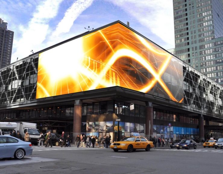 Outdoor LED Screen outside of a market
